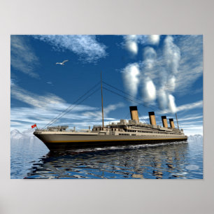 Affiche Bateau Titanic - rendu 3D.j
