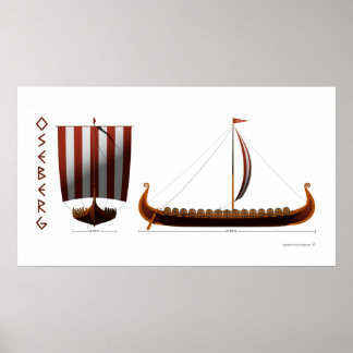 Affiche Bateau Viking Oseberg