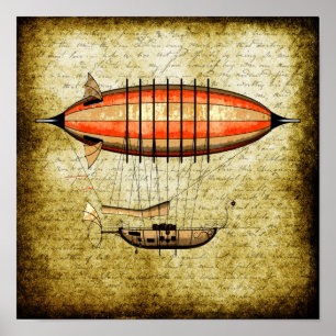 Affiche Bateau Vintage Steampunk