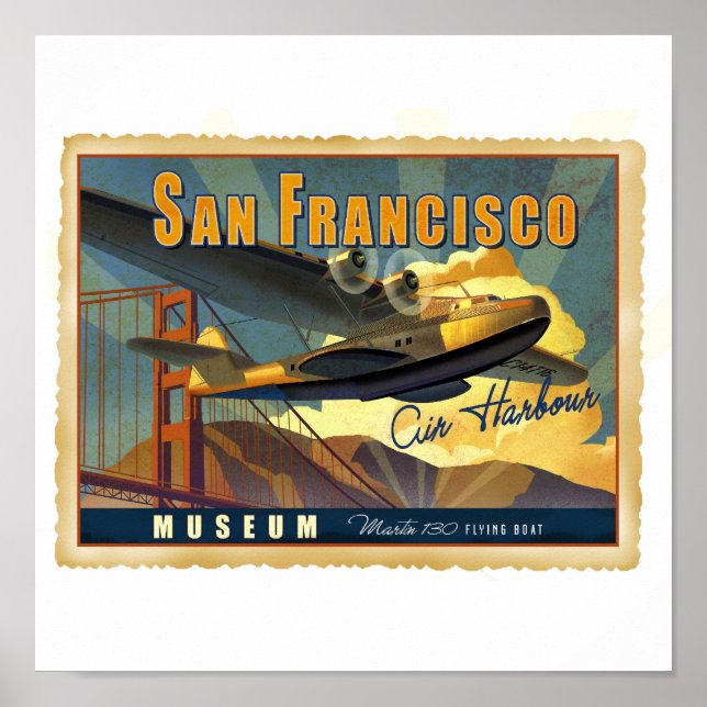 Affiche Bateau volant Martin 130 (Devant)