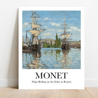 Affiche Bateaux à cheval sur la Seine à Rouen par Claude M