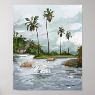 Affiche Bateaux à cygne