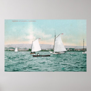 Affiche Bateaux à voile au large d'Alameda BeachAlameda, C