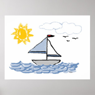 Affiche Bateaux à voile Mur Animé pour enfants
