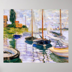 Affiche Bateaux à voile sur la Seine au Petit Claude Monet