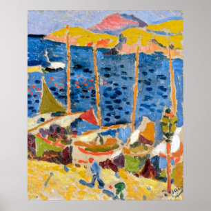 Affiche Bateaux au Port de Collioure   Andre Derain  