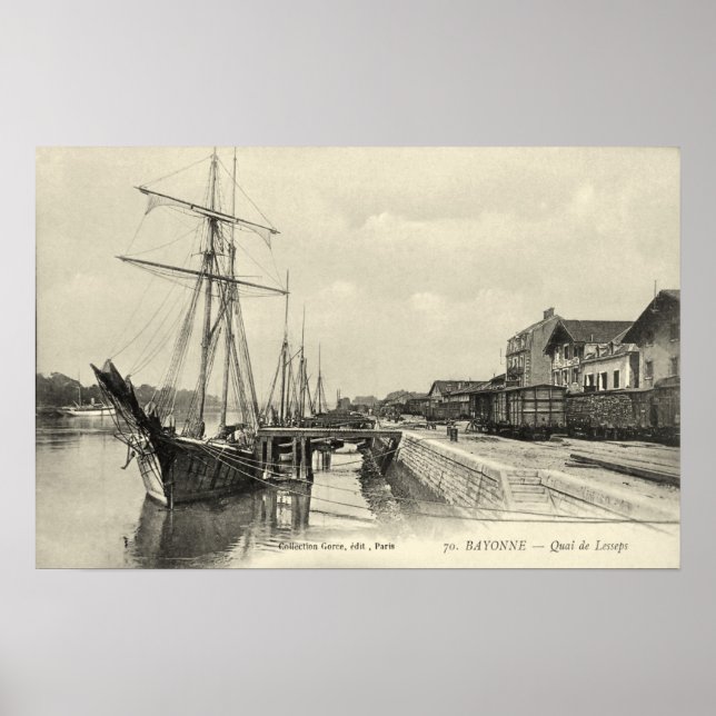 Affiche Bateaux-cargos, Bayonne, France (Devant)