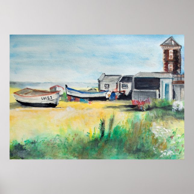 Affiche Bateaux d'Aldeburgh sur la plage (Devant)