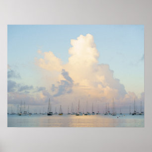 Affiche Bateaux dans une baie, Saint-Anne, Martinique rêve