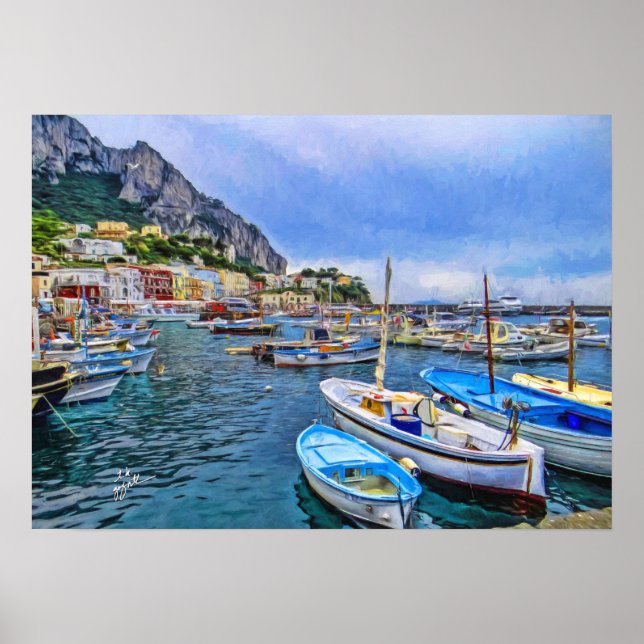Affiche Bateaux de Capri Art Photo Italien (Devant)