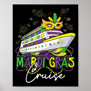 Affiche Bateaux de croisière Mardi Gras expédient des perl