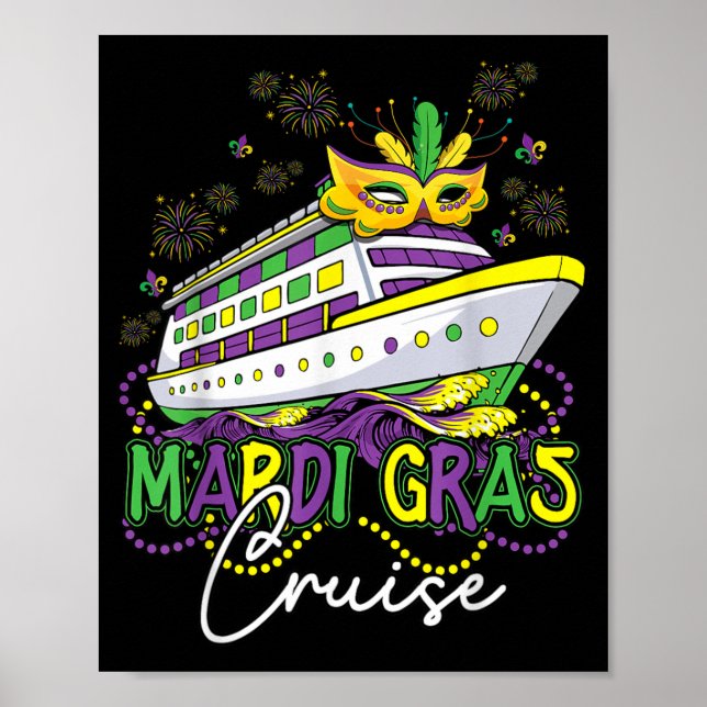 Affiche Bateaux de croisière Mardi Gras expédient des perl (Devant)