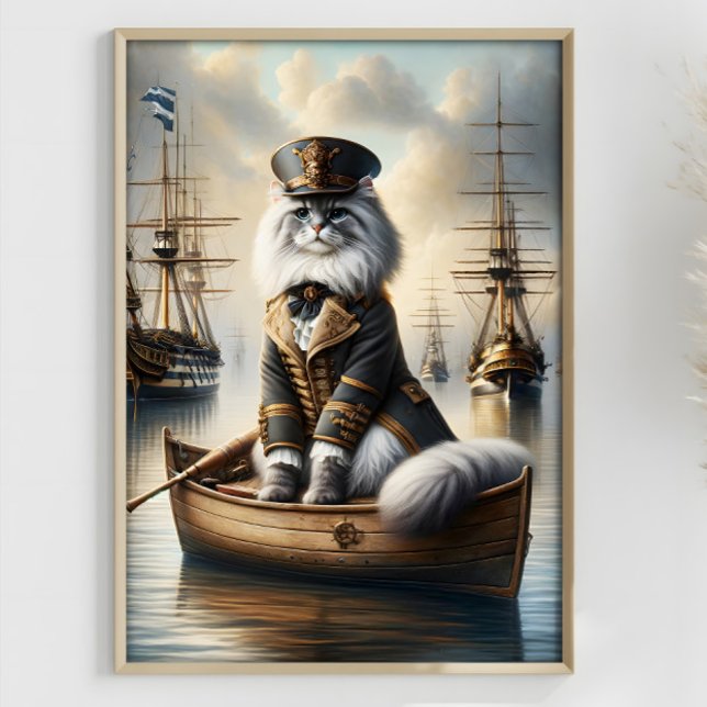 Affiche Bateaux de guerre du capitaine de chat Steampunk R (Créateur téléchargé)
