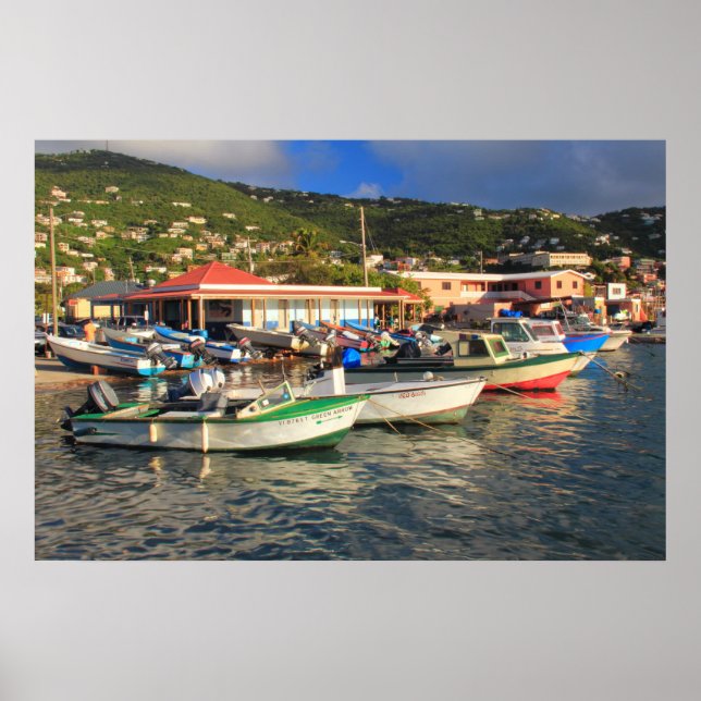 Affiche Bateaux de pêche à Frenchtown, St. Thomas USVI (Devant)