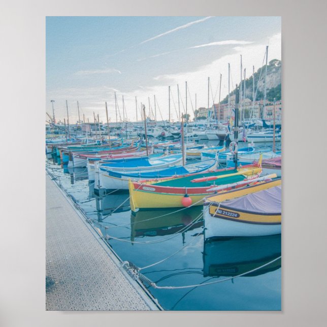 Affiche Bateaux de pêche à Nice, Côte d'Azur (Devant)