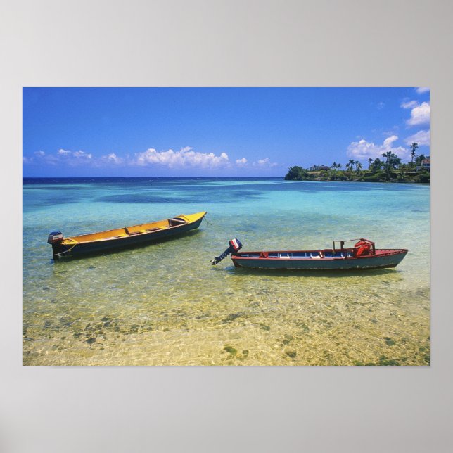 Affiche Bateaux de pêche, Boston Beach, Port Antonio, (Devant)