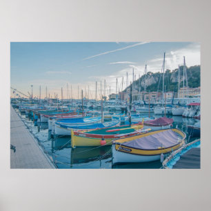 Affiche Bateaux de pêche dans le port de Nice, France