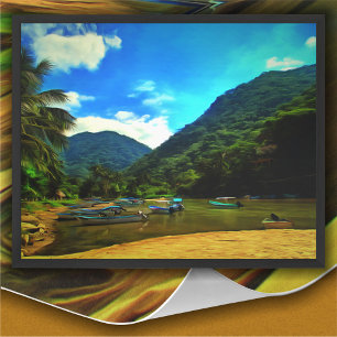 Affiche Bateaux de pêche de la rivière Mismaloya 0344 Art