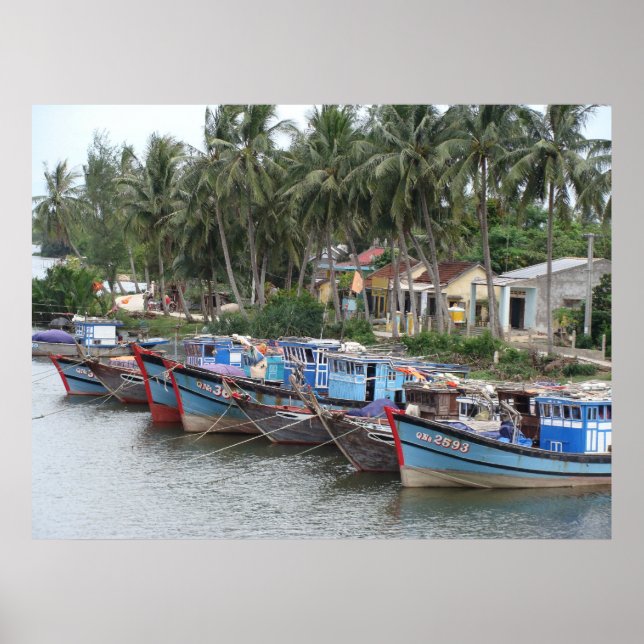 Affiche Bateaux de pêche, Hoi An, Vietnam (Devant)