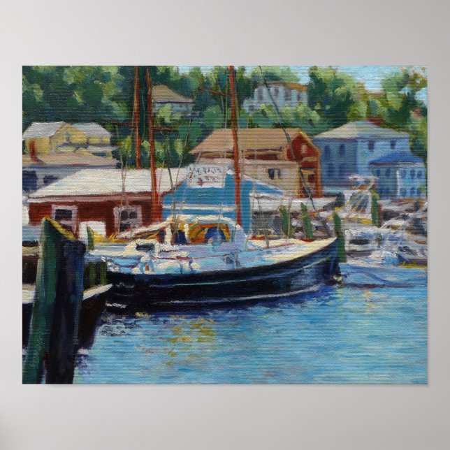 Affiche Bateaux de pêche panoramiques de Gloucester (Devant)