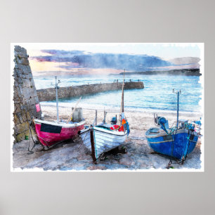 Affiche Bateaux de pêche - Sennen Cove, Cornwall, UK