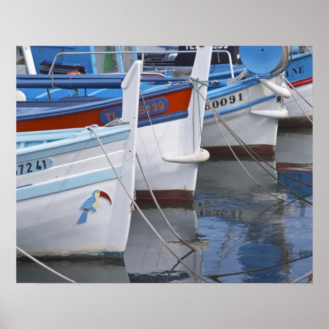 Affiche Bateaux de pêche typiques de Provence peints en 2 (Devant)