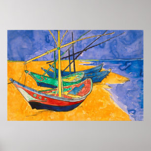 Affiche Bateaux de Van Gogh Impressionnisme Plage