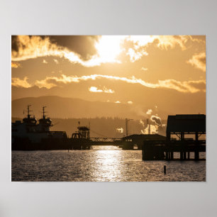 Affiche Bateaux de Washington au coucher du soleil Photogr