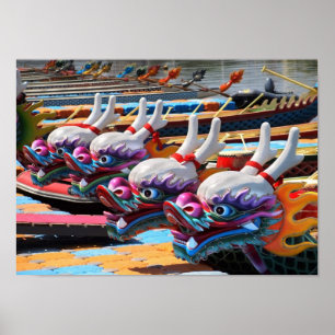Affiche Bateaux-dragons chinois à Taïwan