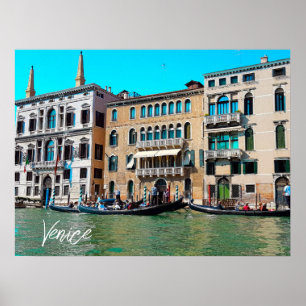 Affiche Bateaux du canal Gondola de Venise Grand Canal