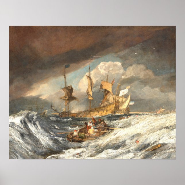 Affiche Bateaux effectuant des Ancres William Turner Fine  (Devant)