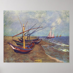 Affiche Bateaux peints par Vincent van Gogh Reprint