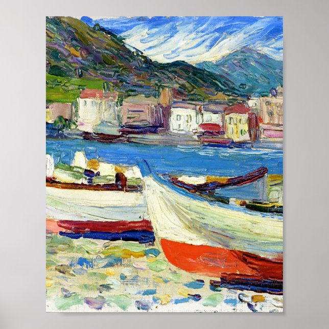 Affiche Bateaux Rapallo par Vassily Kandinsky (Devant)