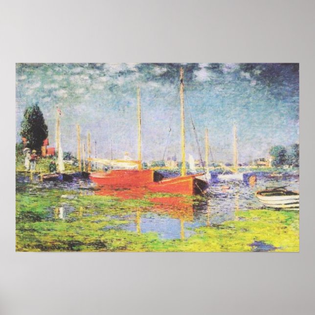 Affiche Bateaux rouges à Argenteuil par Claude Monet (Devant)