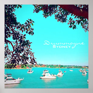 Affiche Bateaux sur le port Drummoyne Sydney Voyage