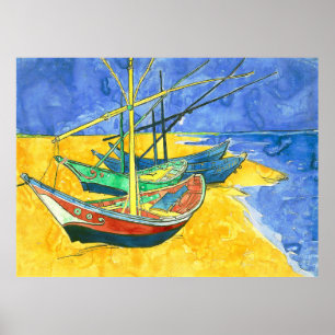 Affiche Bateaux Vincent van Gogh à Saintes-Marie