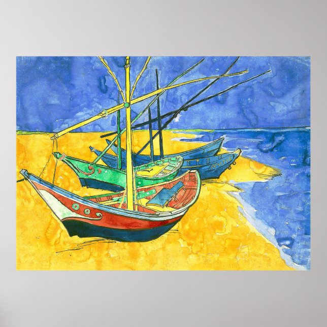 Affiche Bateaux Vincent van Gogh à Saintes-Marie (Devant)