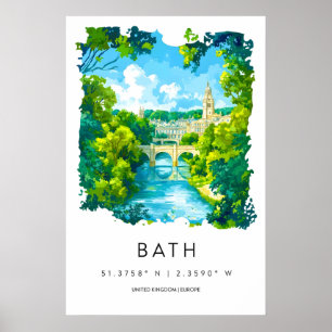 Affiche Bath Aquarelle 1
