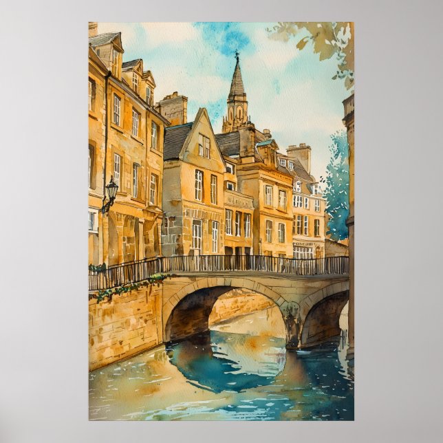 Affiche Bath Aquarelle 4 (Devant)