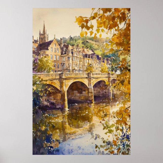 Affiche Bath Aquarelle 5 (Devant)