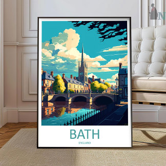 Affiche Bath Travel Print Wall Art Bath Wall Hanging Home 