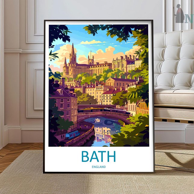 Affiche Bath Travel Print Wall Art Bath Wall Hanging Home  (Créateur téléchargé)