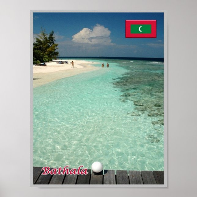 Affiche Bathala - Maldives - Panorama - (Devant)