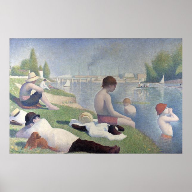Affiche Bathers Georges Seurat Neo Impressionist Painting (Devant)