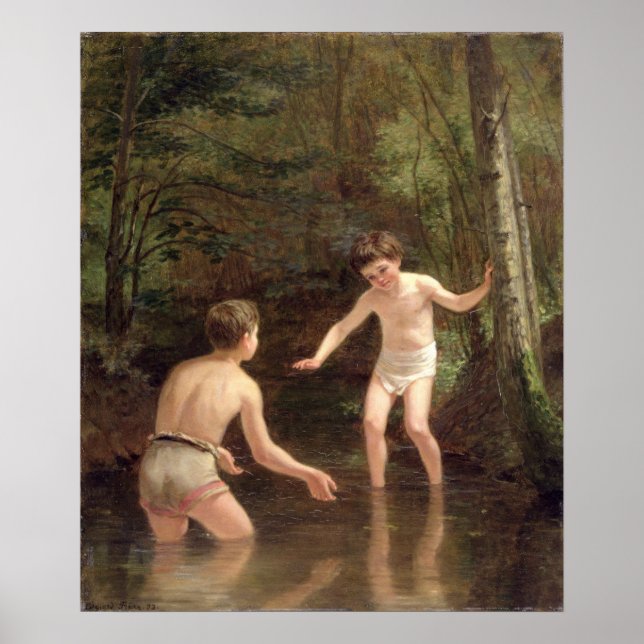 Affiche Bathing Boys, 1873 (Devant)