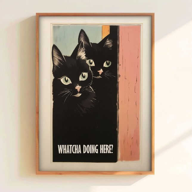 Affiche Bathroom Cat Print For Toilet Wall Art Funny Black (Créateur téléchargé)