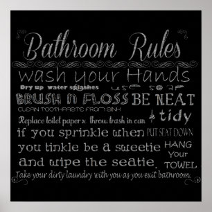 Affiche Bathroom Rules