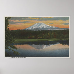 Affiche Bâti Adams, Washington - vue de montagne