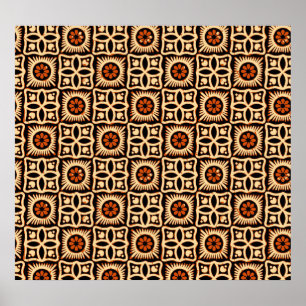 Affiche Batik abstrait, motif textile sans soudure.