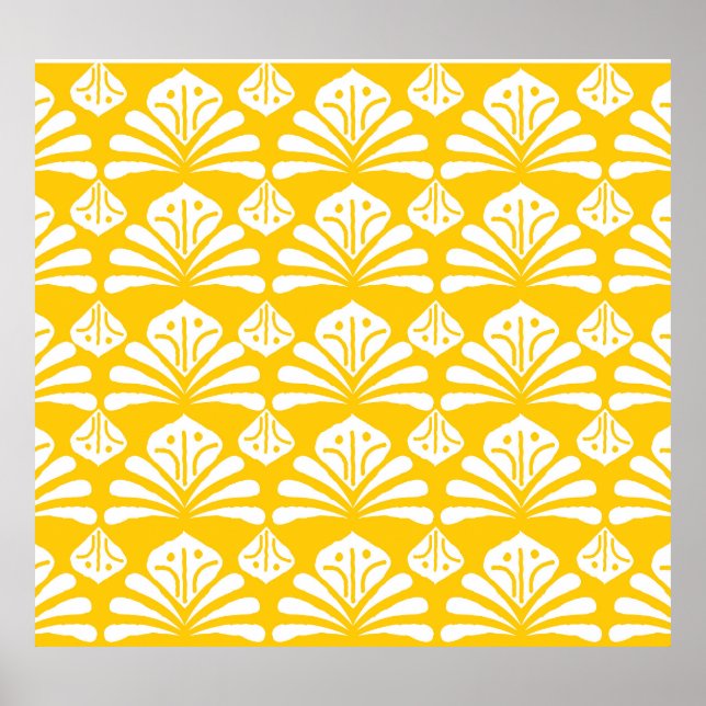 Affiche batik indonésien : kawung, motifs de gurda. (Devant)